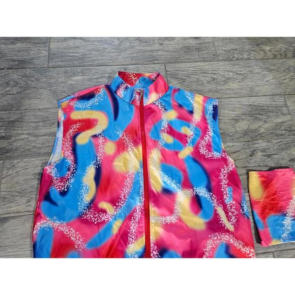 1980s Retro Look Costume 4pc Women's Shorts & Top Full Zip Up Size Large Pop - Picture 7 of 11